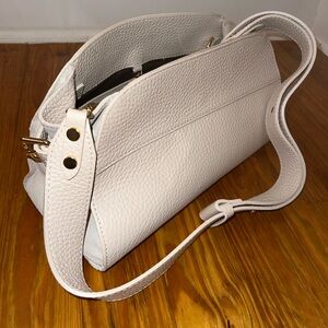 Anna Paola Italian Leather And Suede Handbag Color Cappuccino Womens Purse